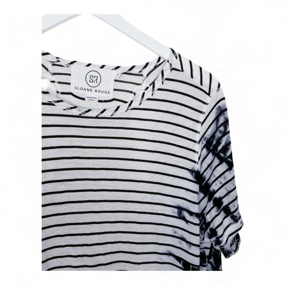 ANTHROPOLOGIE SLOANE ROUGE Stripes Tie-Dye Tunic Linen Blend - Size M - Picture 3 of 8